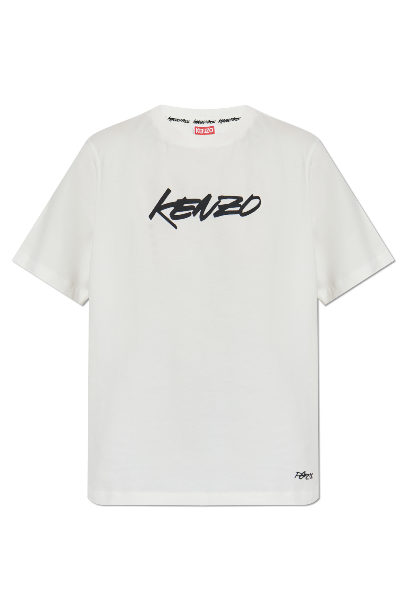 Tシャツ・カットソー Kenzo White Cotton T-Shirt With Logo Kenzo logo-embroidered Cotton T-shirt | White | FARFETCH TR
